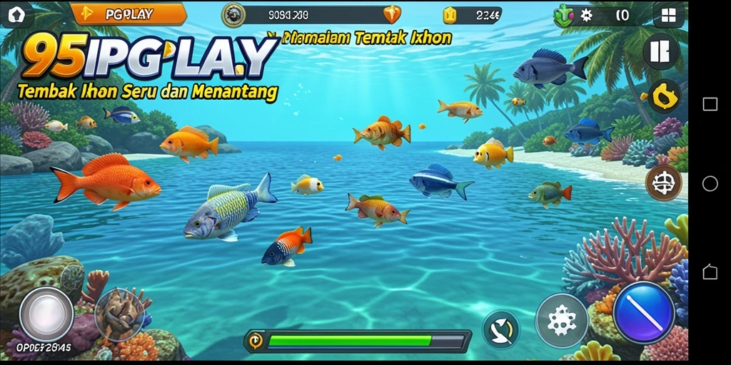 Tampilan gameplay seru saat menembak ikan di 95PGPLAY.