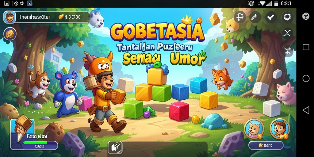 Tampilan gameplay seru dalam GOBETASIA dengan berbagai teka-teki menarik.