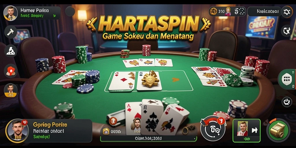 Screenshot gameplay HARTASPIN menampilkan momen seru permainan Poker.