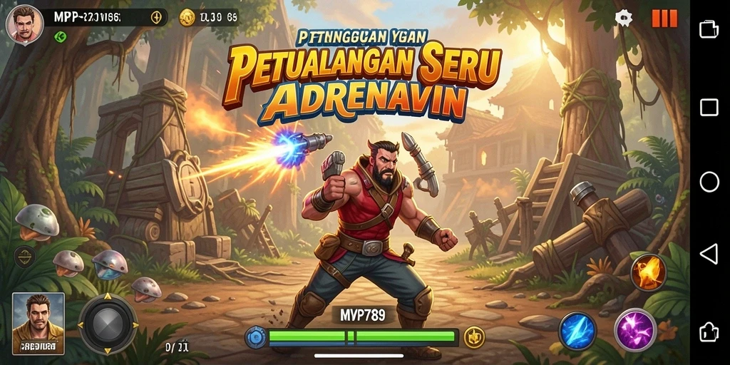 Screenshot gameplay yang penuh aksi di dunia petualangan.