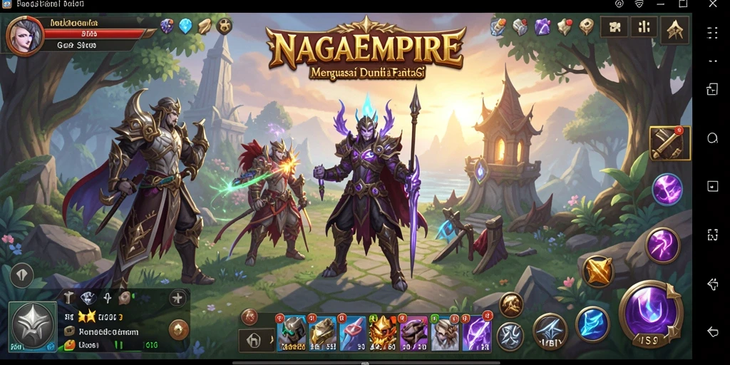 Tampilan gameplay seru dalam NAGAEMPIRE dengan strategi SLG.