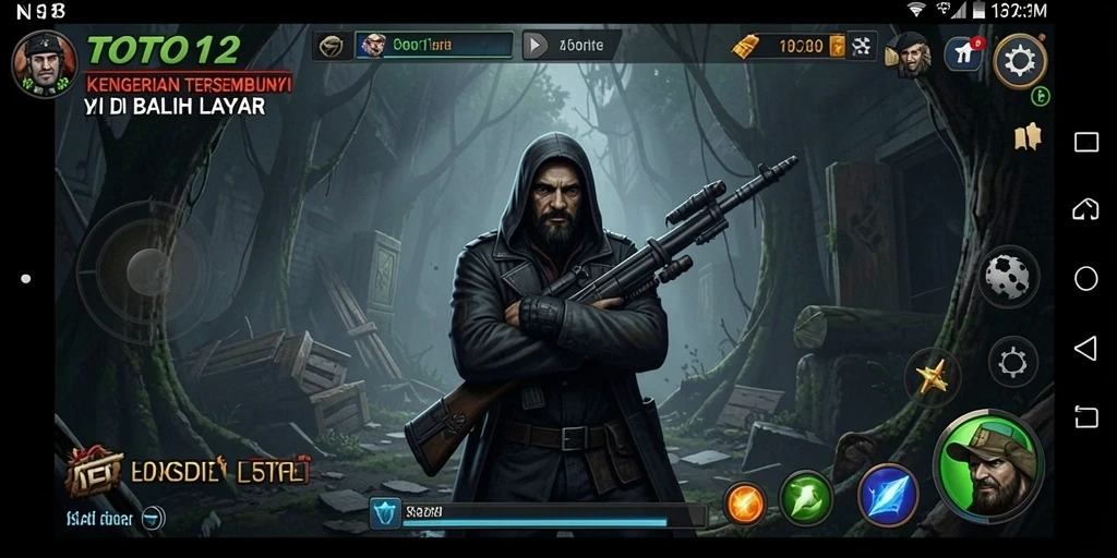 Screenshot gameplay TOTO12 memperlihatkan suasana horor yang mencekam.