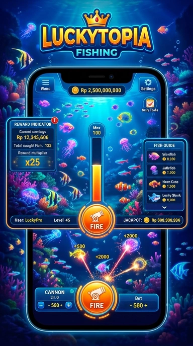 Screenshot kategori aplikasi yang tersedia di luckytopia.